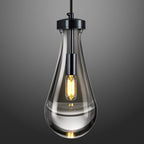 Raindrop Clear Solid Glass Adjustable Suspension Cord Pendant Light