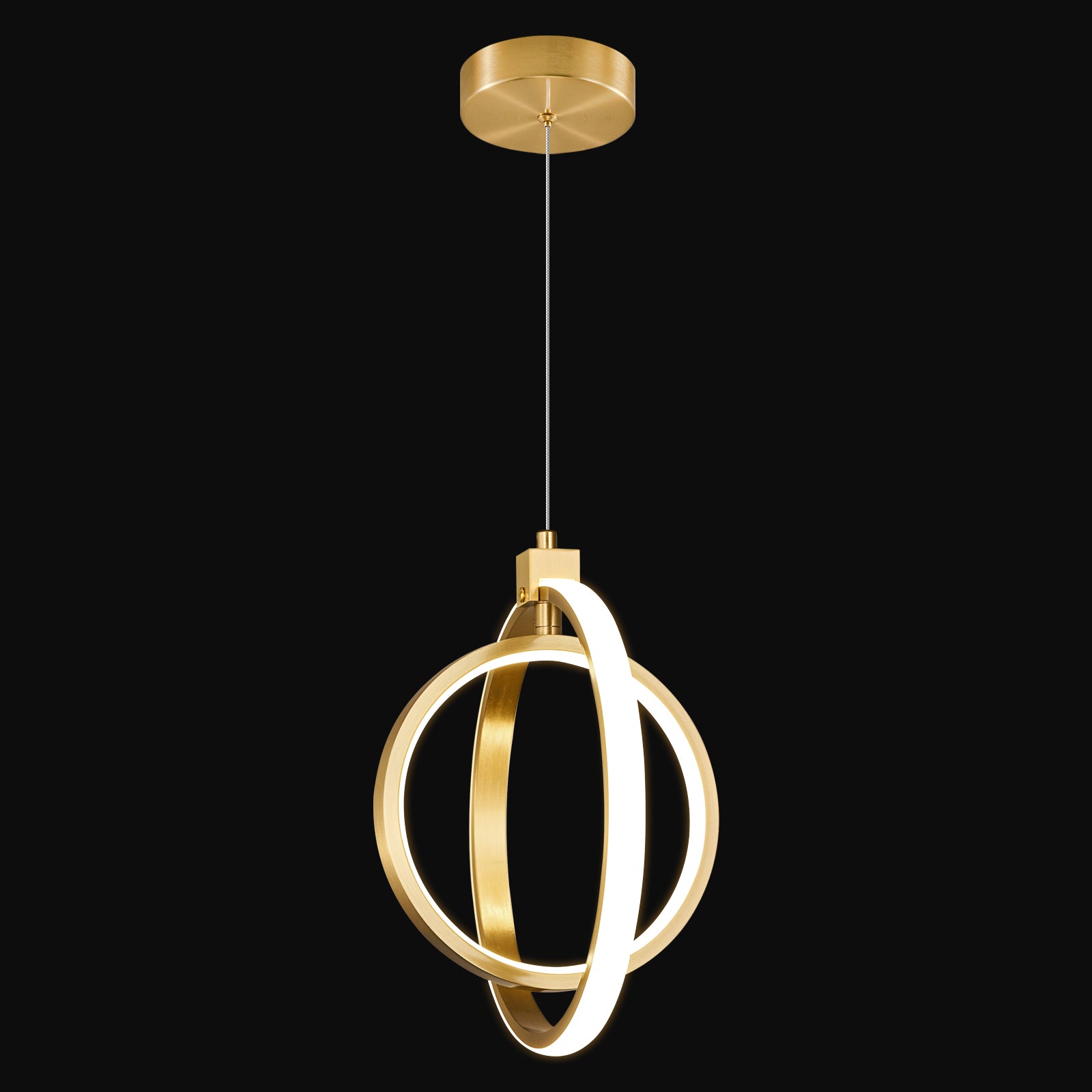 Modern LED Dimmable Height Round Ring Pendant Light