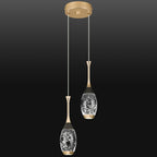 Mini Teardrop LED Black Gold Crystal Pendant Light