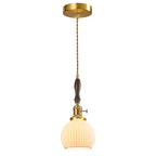 Retro Nordic Striped Ceramic Pendant Light Series