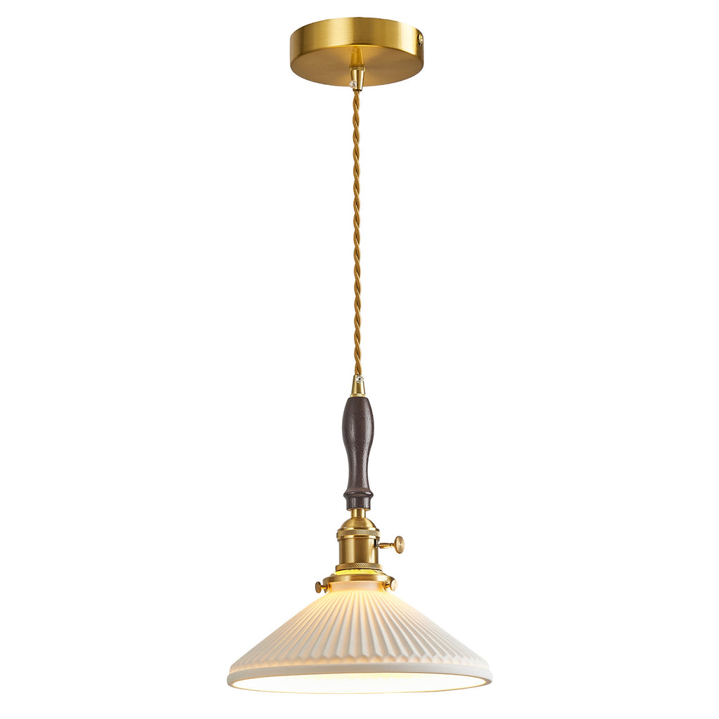 Retro Nordic Striped Ceramic Pendant Light Series