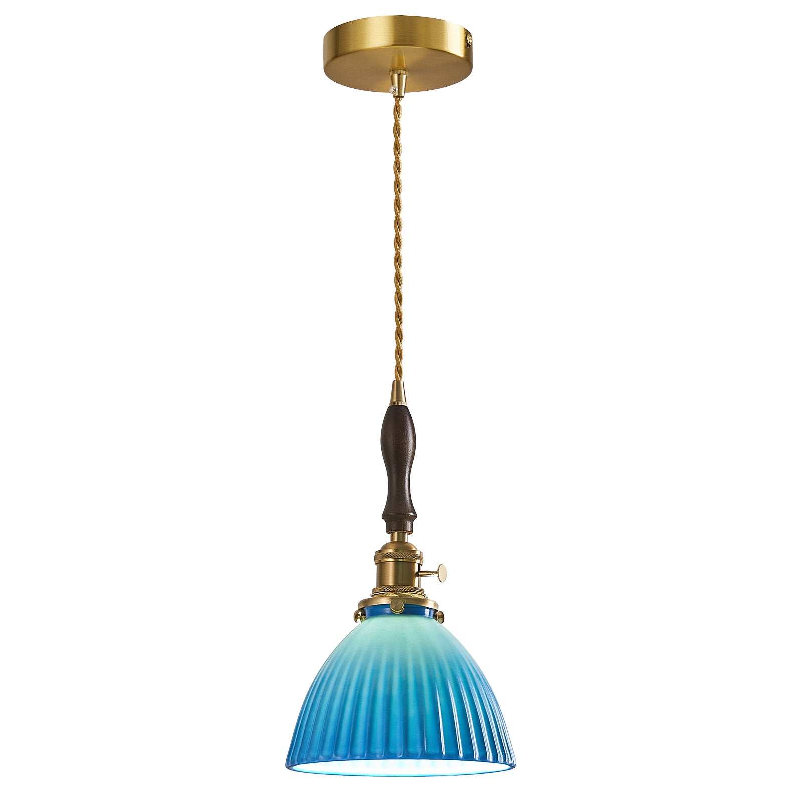 Retro Nordic Striped Ceramic Pendant Light Series