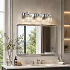 Modern Minimalist Vertical Rectangular Crystal Bathroom Vanity Light