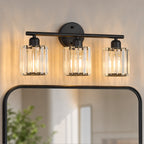 Modern Linear Fluted Crystal Bathroom Vanity Light