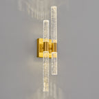 Contemporary Luxury Asymmetric Dual Bubble Crystal Tube LED Wall Sconce