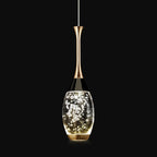 Mini Teardrop LED Black Gold Crystal Pendant Light