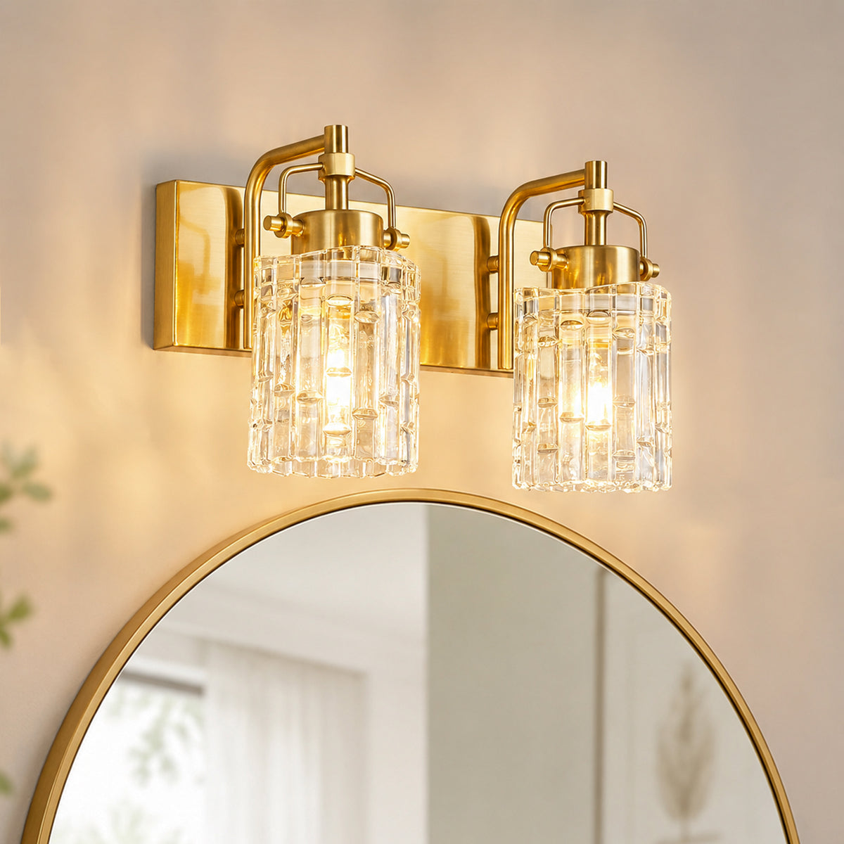 Contemporary Luxury Cylinder Fluted Glass Vanity Light