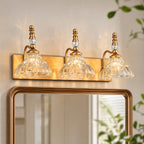 Vintage Clear Flower Glass Shade  Bathroom Vanity