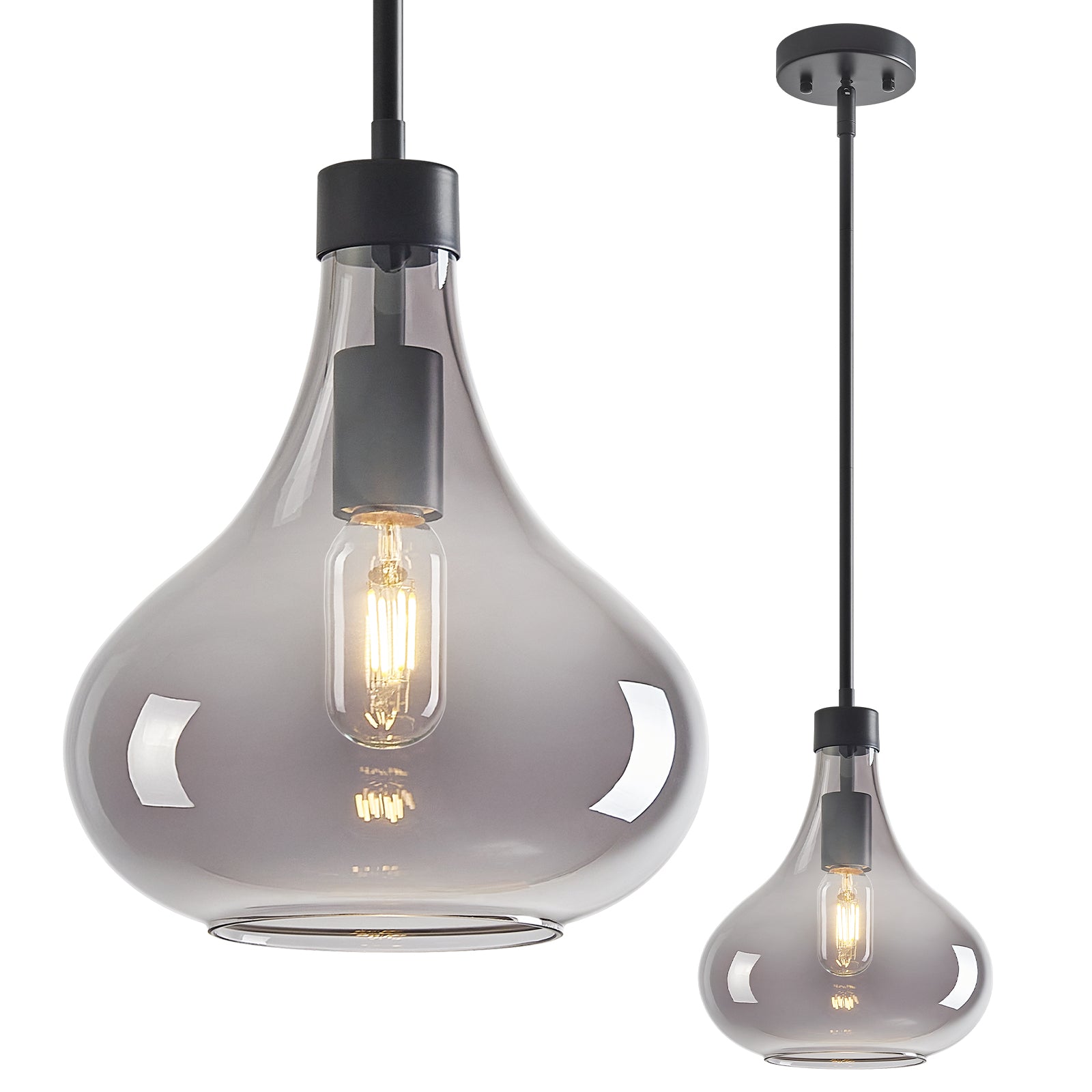 Modern Teardrop Shaped Glass Hanging Single Pendant Light