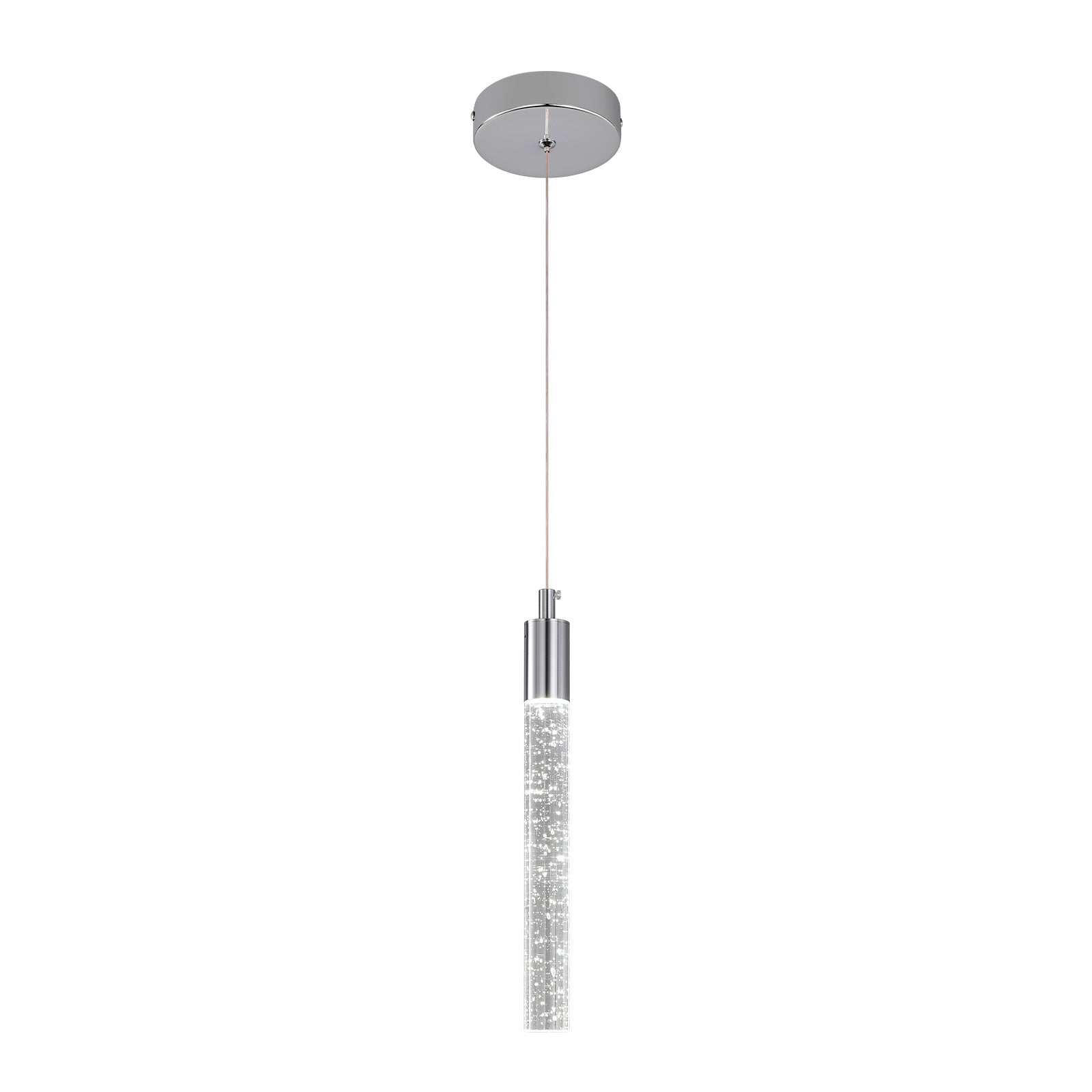 Modern Cylinder Bubble Linear Hanging Crystal LED Pendant Light