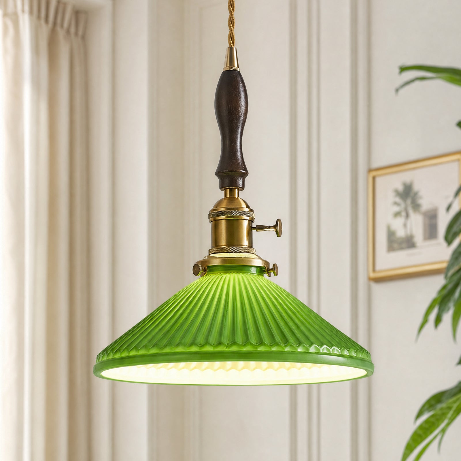 Retro Nordic Striped Ceramic Pendant Light Series