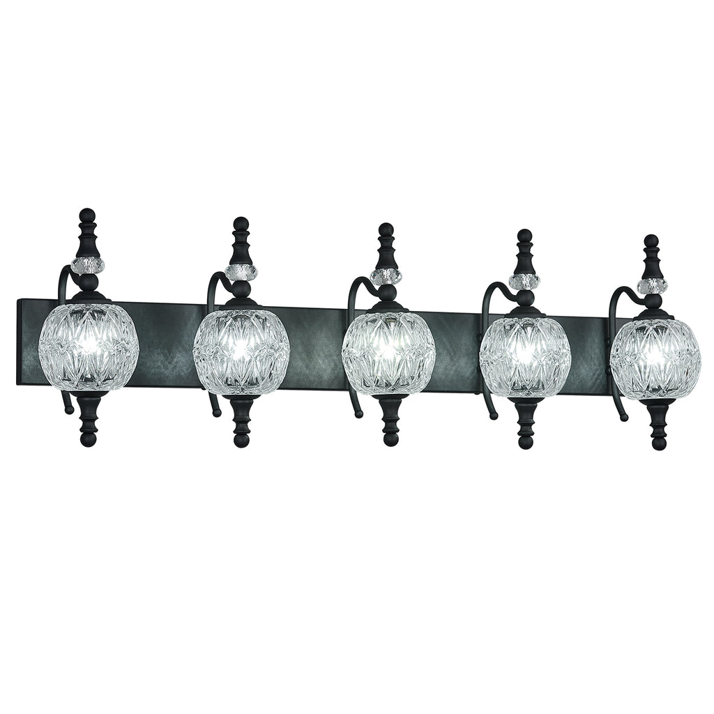 Classic Vintage Round Textured Glass Bathroom Vanity Light