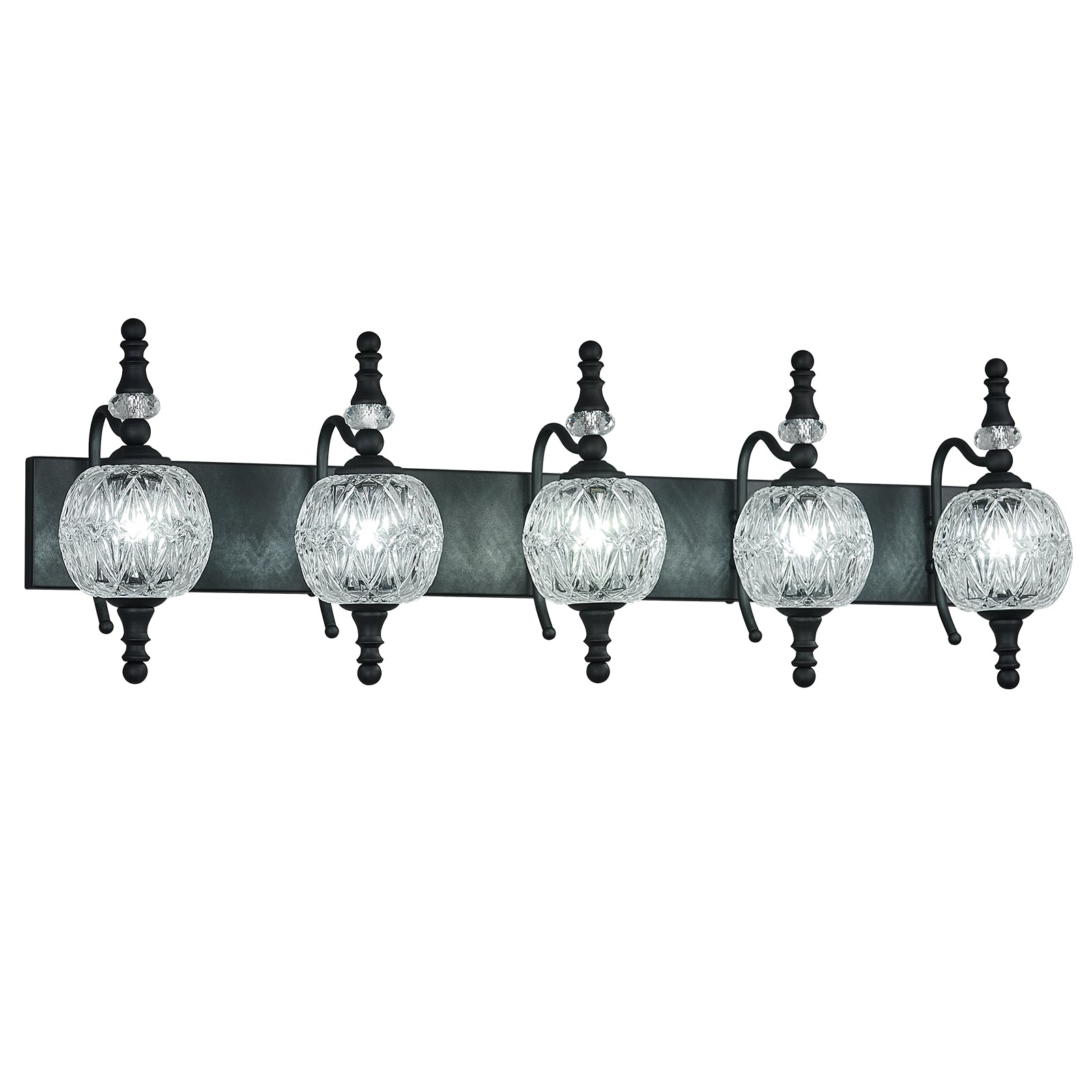 Classic Vintage Round Textured Glass Bathroom Vanity Light