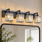 Modern Minimalist Vertical Rectangular Crystal Vanity Light