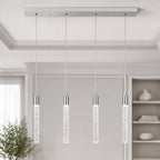 Modern Cylinder Bubble Linear Hanging Crystal LED Pendant Light