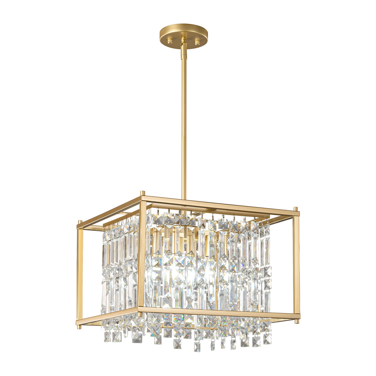 Modern Farmhouse Style Geometric Crystal Chandelier