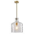 Farmhouse Clear Hammered Glass Pendant Light