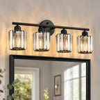 Modern Linear Fluted Crystal Bathroom Vanity Light
