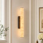 Slim Cylinder Natural Stone Alabaster LED Wall Light for Hallways
