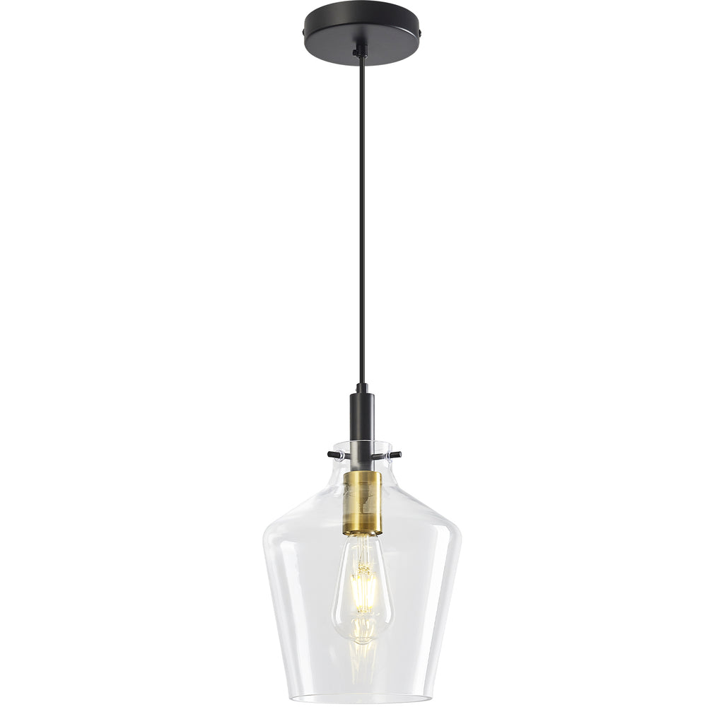 Contemporary Farmhouse Bottle Glass Hanging Pendant Light