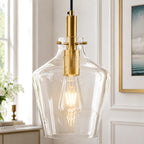 Contemporary Farmhouse Bottle Glass Hanging Pendant Light