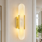 Long Oval Natural Stone Alabaster Wall Light for Modern Bedrooms
