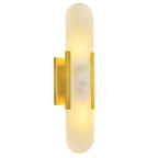 Vertical Long Oval Natural Alabaster Wall Sconce