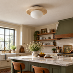 Modern Disc Travertine Flush Mount Ceiling Light