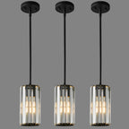 Minimalist Vertical Faceted Crystal Cylinder Pendant Light