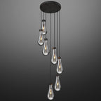 Raindrop Clear Solid Glass Adjustable Suspension Cord Pendant Light