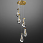 Raindrop Clear Solid Glass Adjustable Suspension Cord Pendant Light
