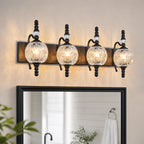 Classic Vintage Round Textured Glass Bathroom Vanity Light