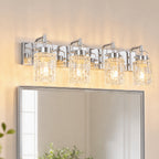 Contemporary Luxury Cylinder Fluted Glass Vanity Light
