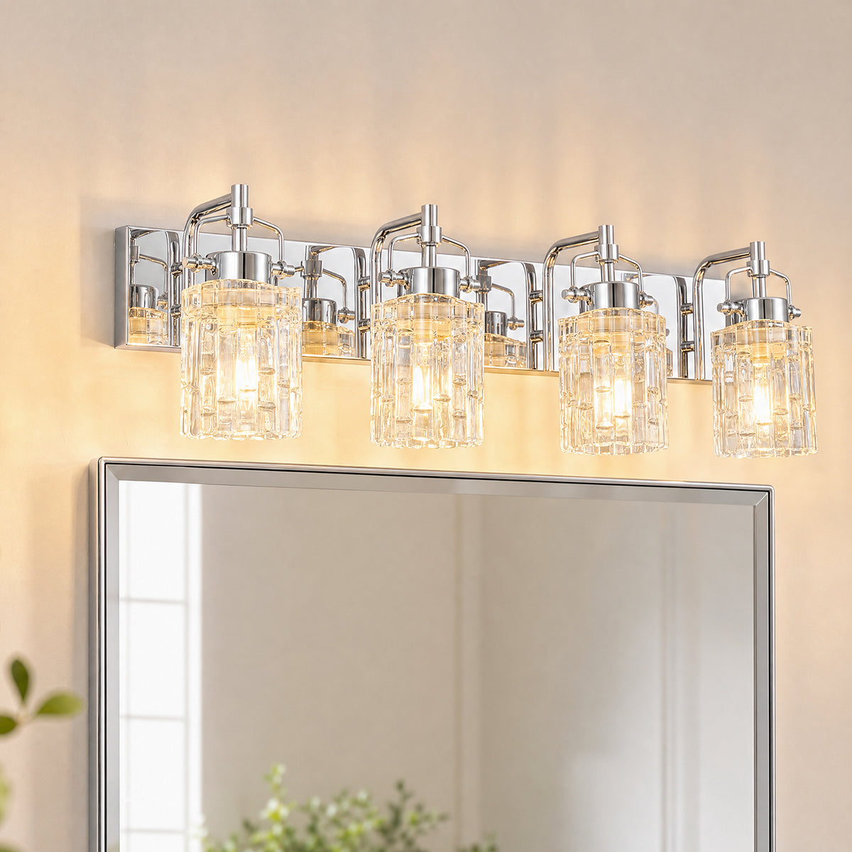 Contemporary Luxury Cylinder Fluted Glass Vanity Light
