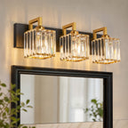 Modern Minimalist Vertical Rectangular Crystal Vanity Light