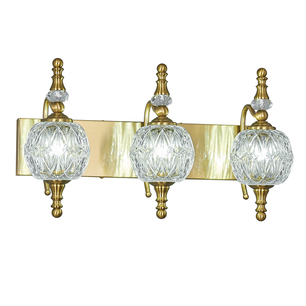 Classic Vintage Round Textured Glass Bathroom Vanity Light