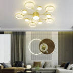 Modern Gold Branch Semi Flush Mount LED Ceiling Light