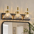 Vintage Clear Flower Glass Shade  Bathroom Vanity