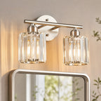 Modern Linear Fluted Crystal Bathroom Vanity Light