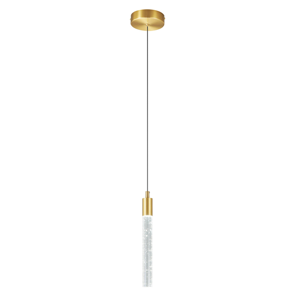 Modern Cylinder Bubble Linear Hanging Crystal LED Pendant Light