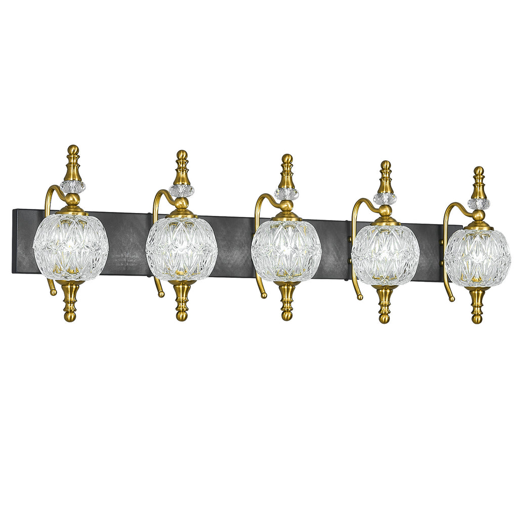 Classic Vintage Round Textured Glass Bathroom Vanity Light