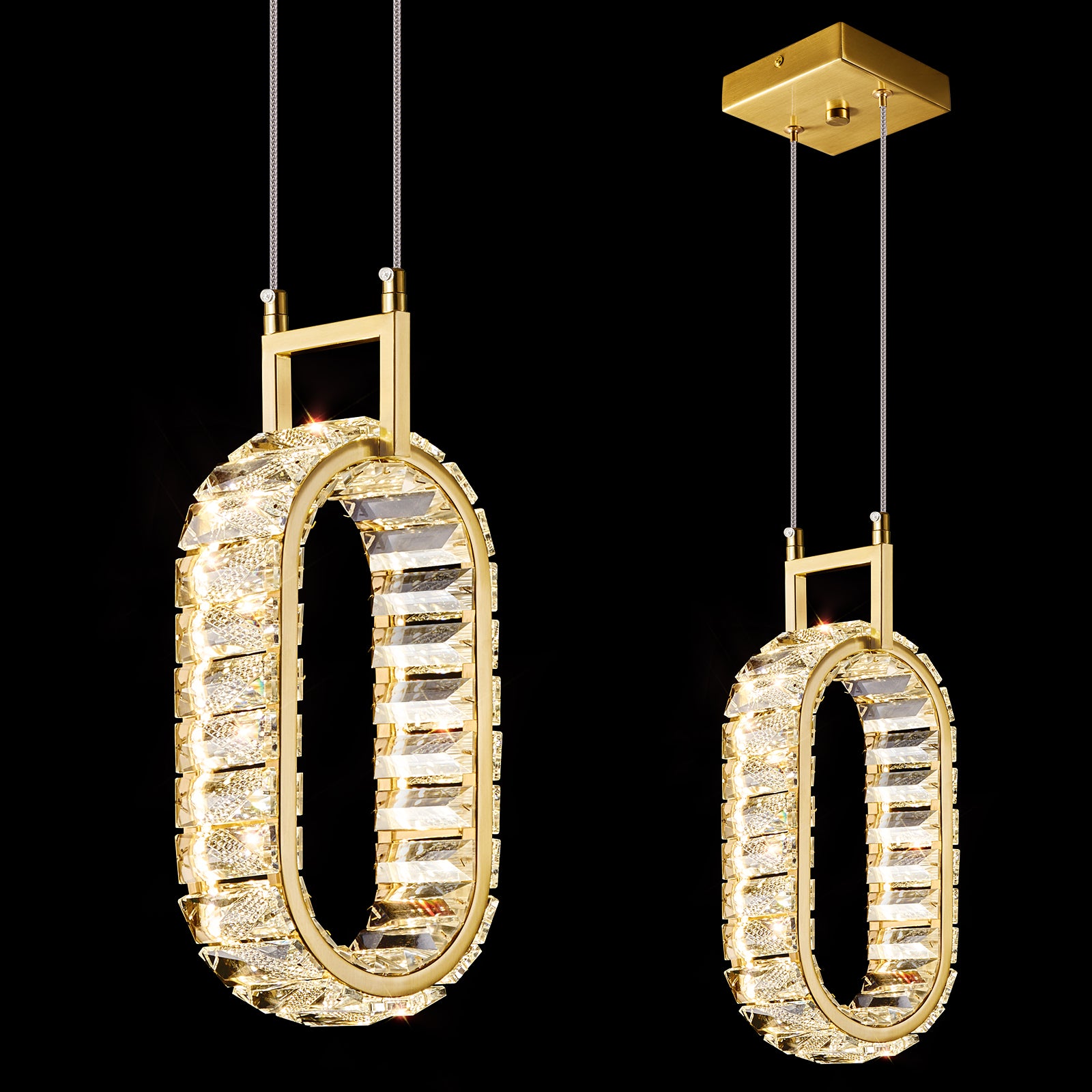 Modern Luxury LED Crystal Geometric Pendant Light