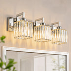 Modern Minimalist Vertical Rectangular Crystal Vanity Light