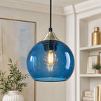 Adjustable Cord Single Hanging Modern Globe Glass Pendant Light