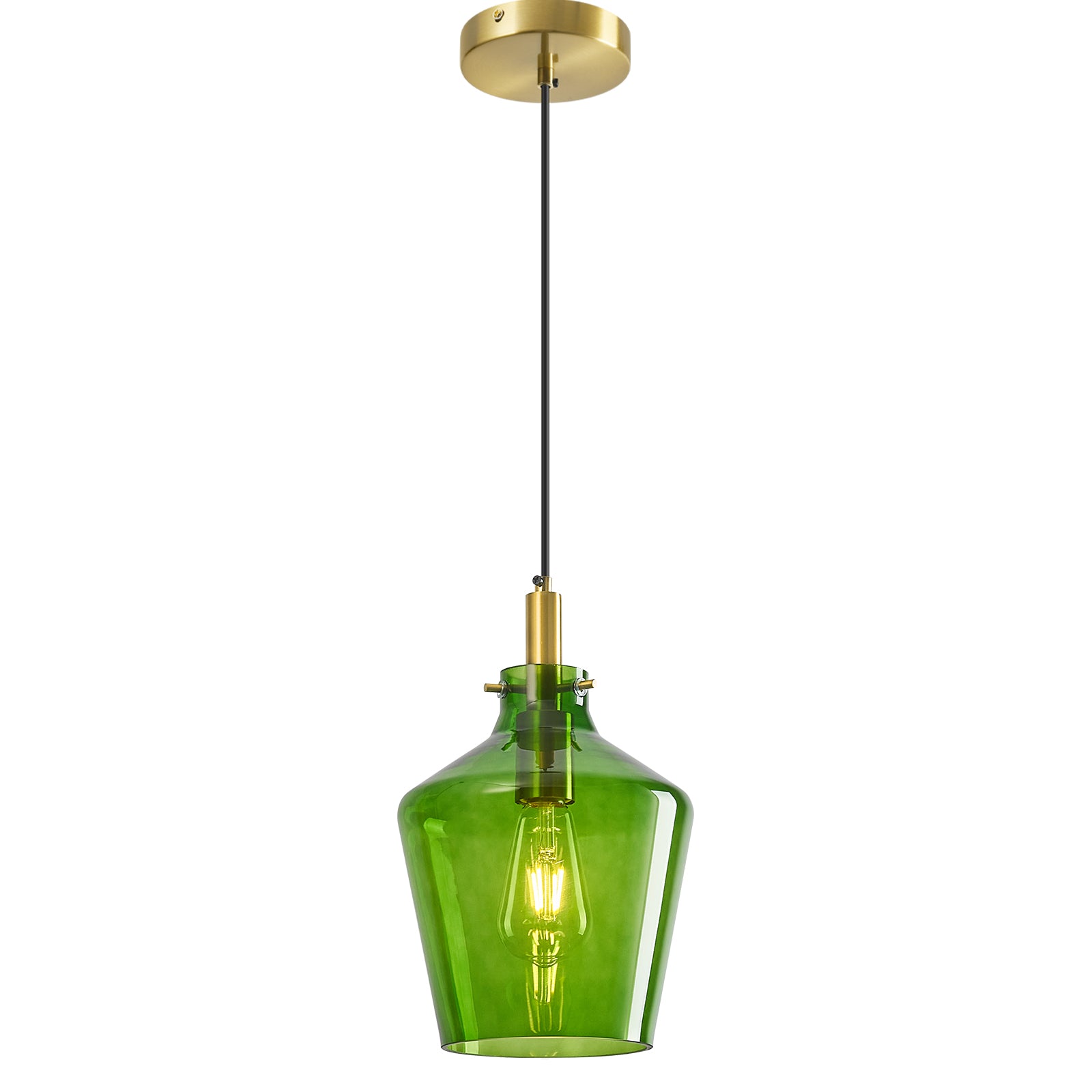 Contemporary Farmhouse Bottle Glass Hanging Pendant Light
