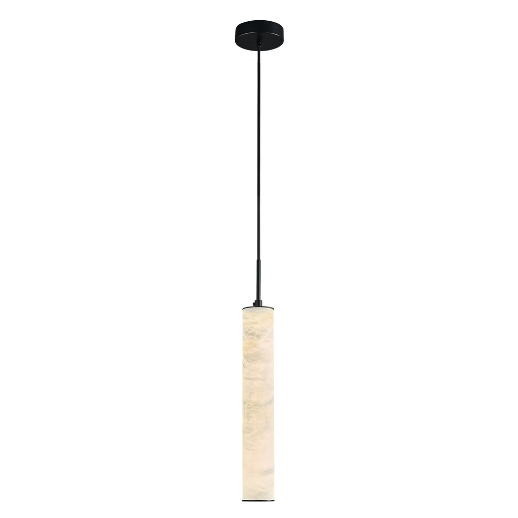 Natural Alabaster Marble Long Tube LED Pendant Light