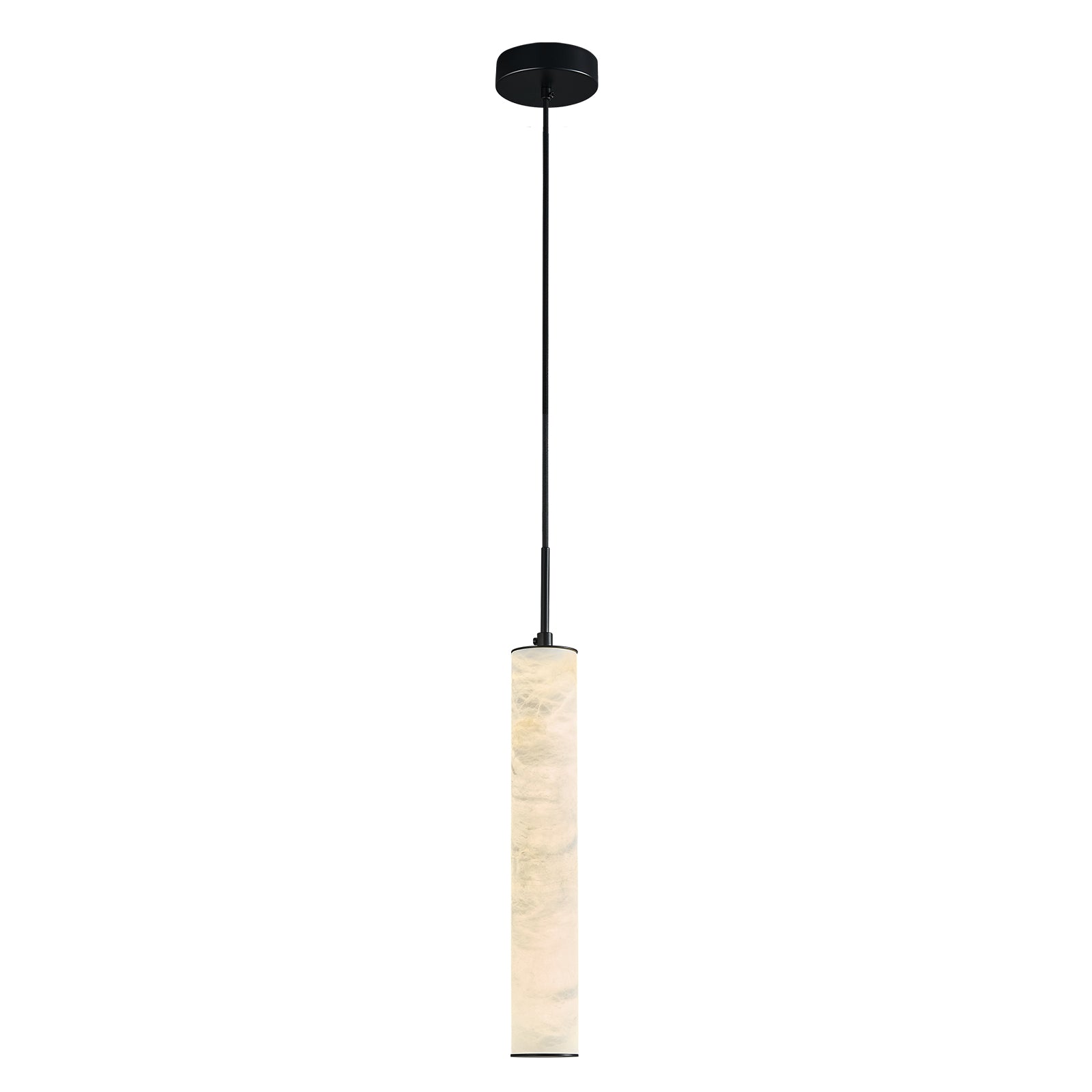 Natural Alabaster Marble Long Tube LED Pendant Light