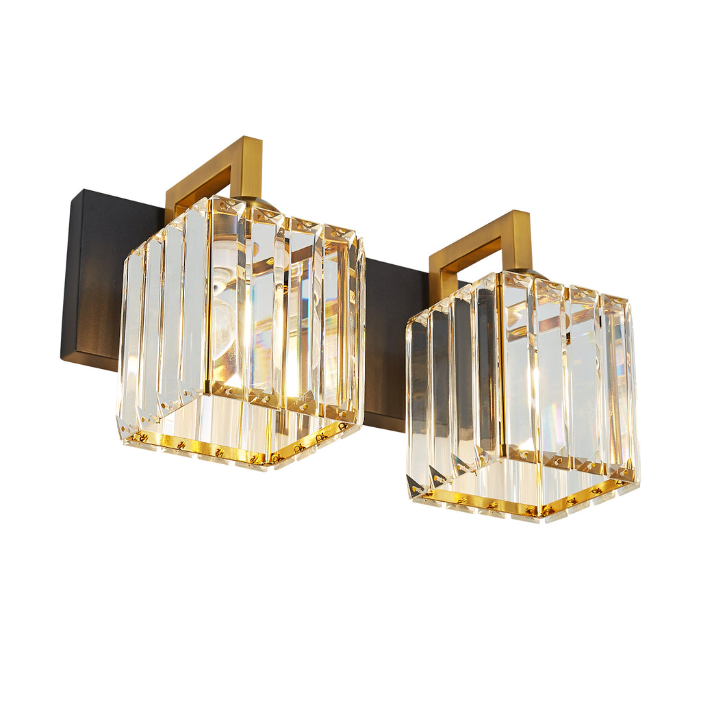 Modern Minimalist Vertical Rectangular Crystal Bathroom Vanity Light