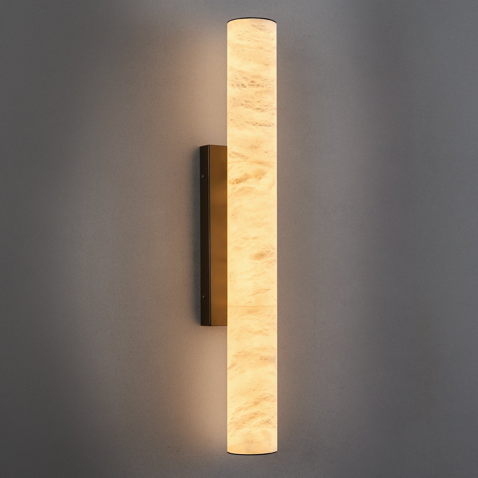 Minimalist Long Cylinder Natural Alabaster Stone LED Wall Sconce