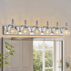 Vintage Embossed Textured Glass Curved Metal Arm Bathroom Vanity Light